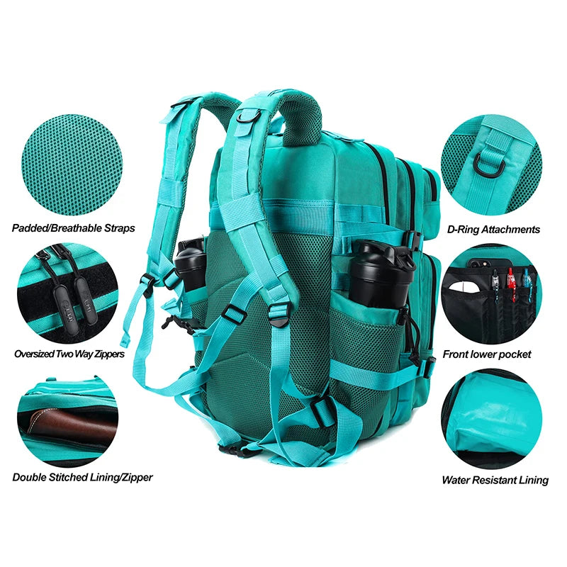 LHI 45L Hiking Backpack – Waterproof Tactical Camping & Trekking Rucksack