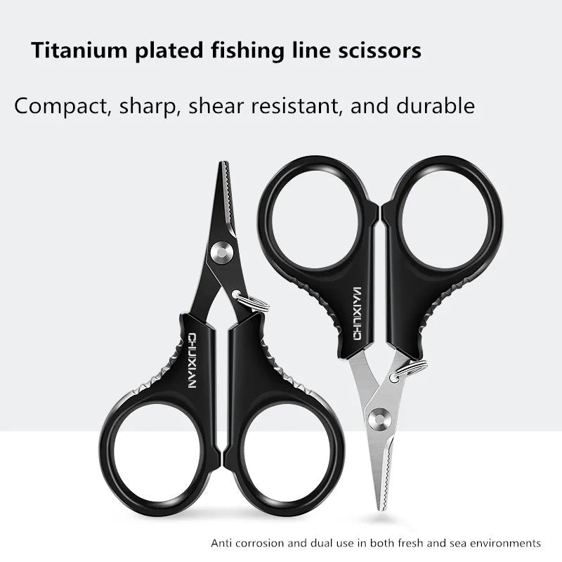 Titanium-Coated Fishing Scissors Pliers – Braided Line Cutter