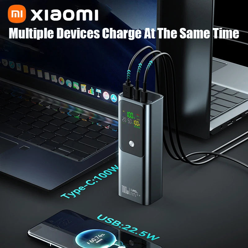 50000mAh Color Screen Power Bank – PD 100W Bidirectional Fast Charging
