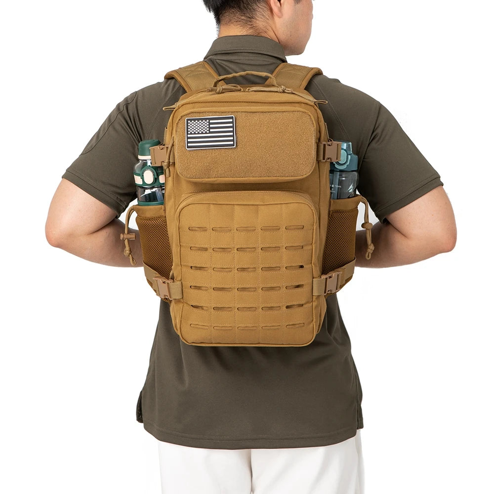 25L Tactical MOLLE Backpack with Bottle Holder