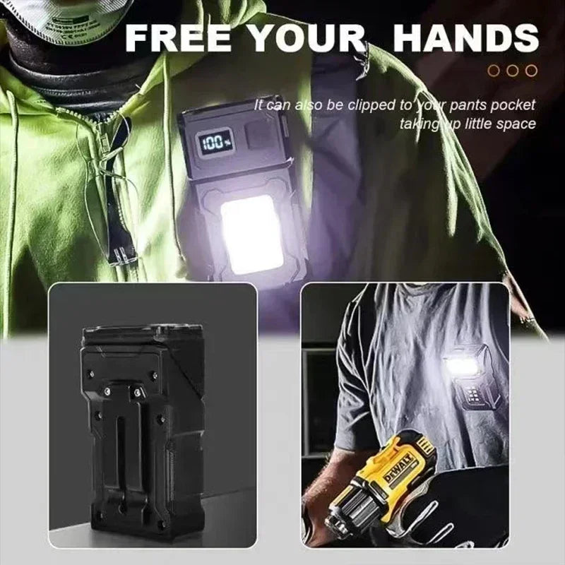 Mini USB Rechargeable LED Flashlight – Super Bright with COB Emergency Light & Magnet