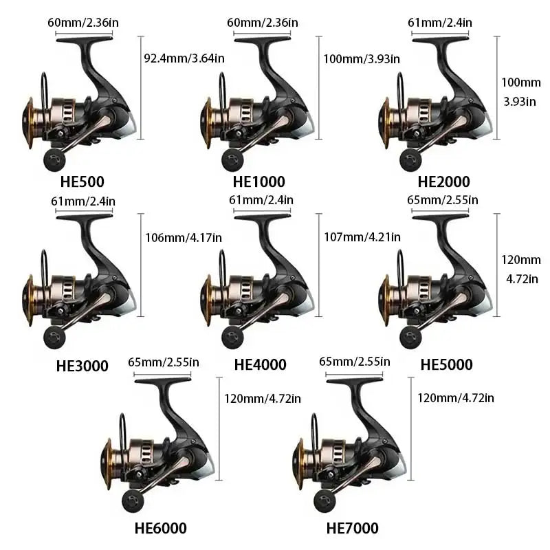 Two-Hand Rotating Fishing Reel HE1000-7000