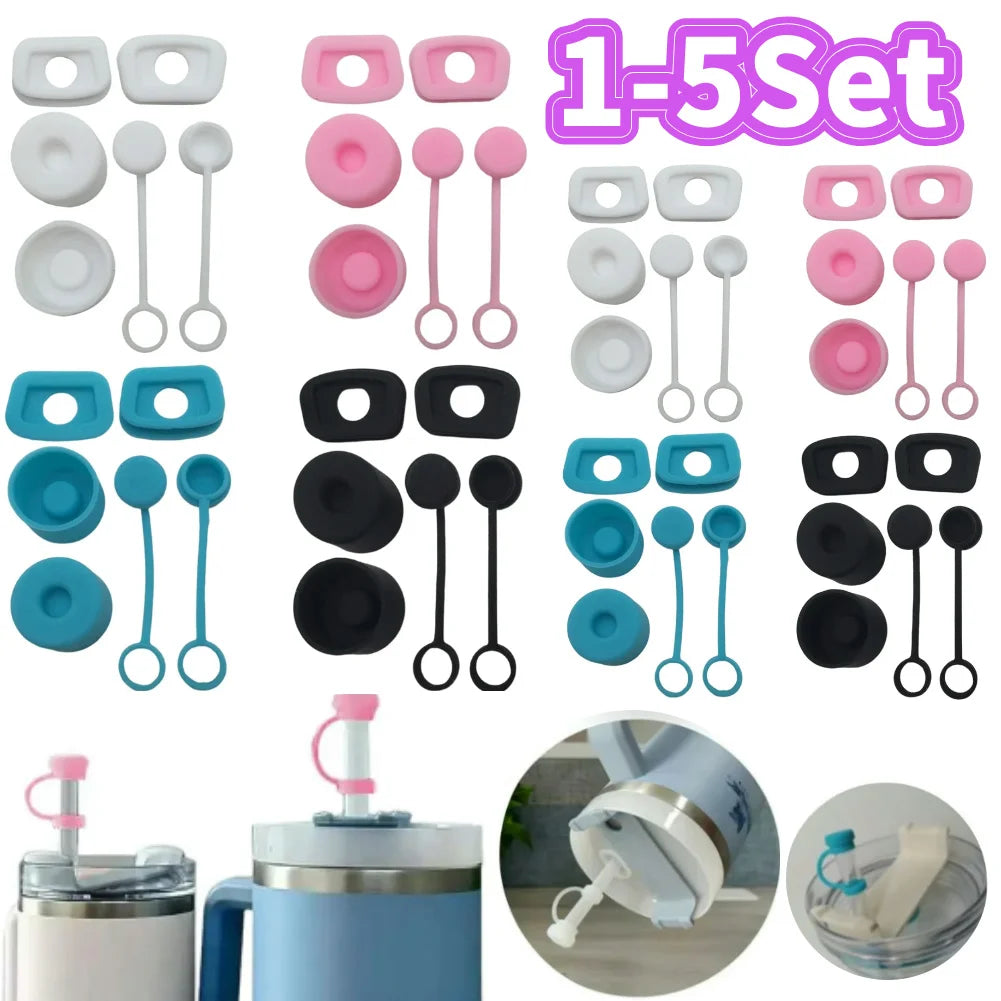 6PC Silicone Spill-Proof Straw Stopper Set for Stanley Cups