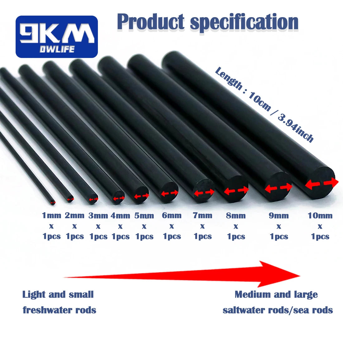 Fishing Rod Repair Kit with Epoxy & Carbon Fiber Sticks