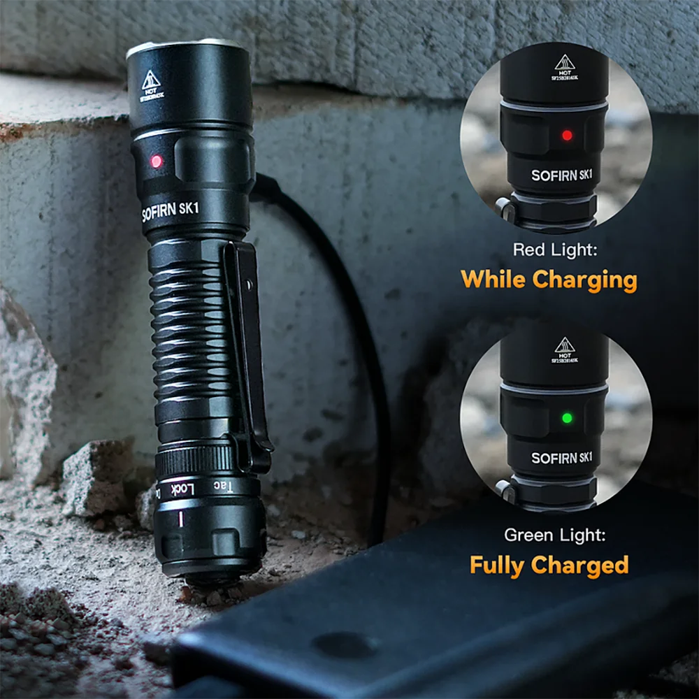 Sofirn SK1 SFT25R LED Tactical Flashlight 1300LM