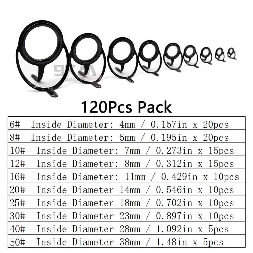 Fishing Rod Guide Repair Kit – 9~200Pcs Stainless Steel with Ceramic Rings