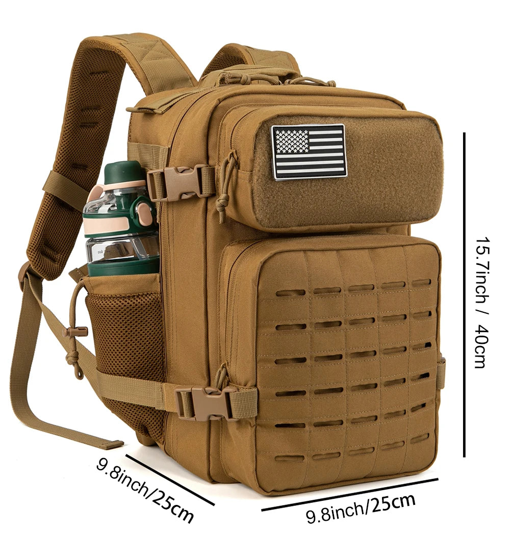 25L Tactical MOLLE Backpack with Bottle Holder