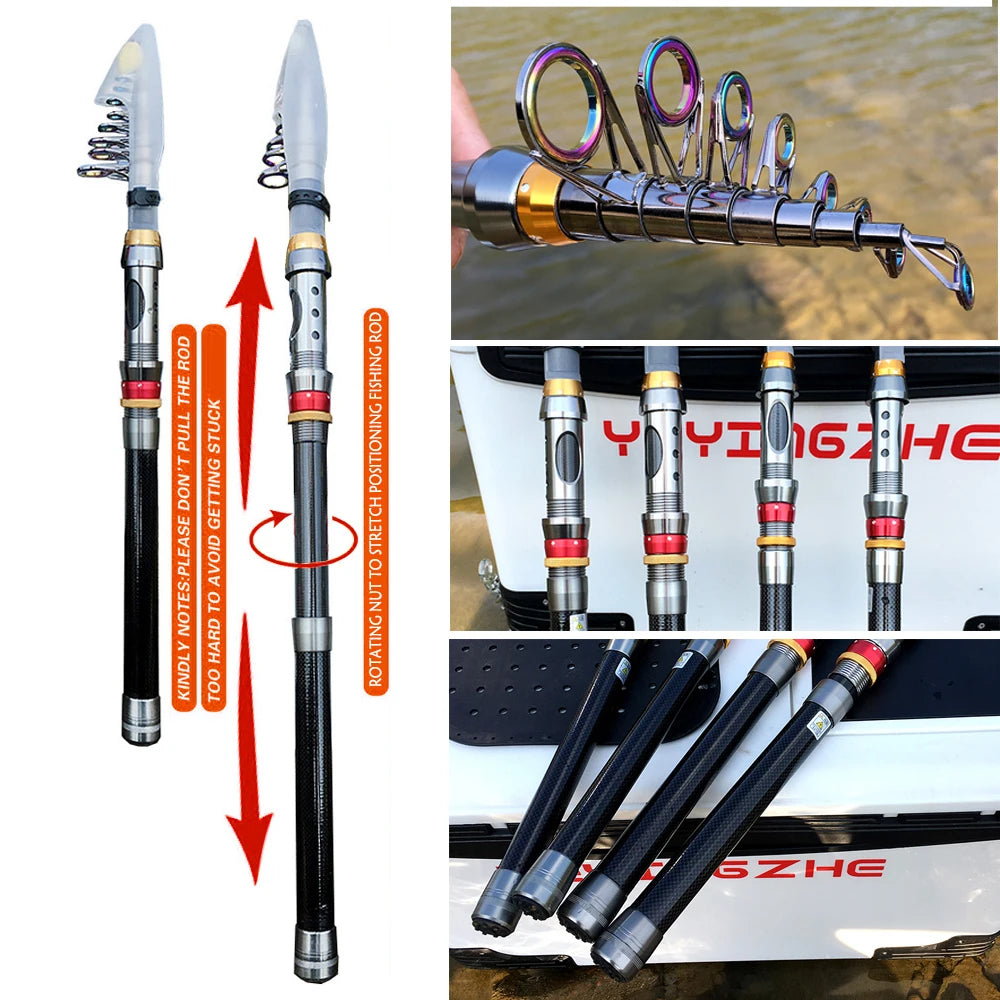 Carbon Fiber Telescopic Fishing Rod & Reel Combo