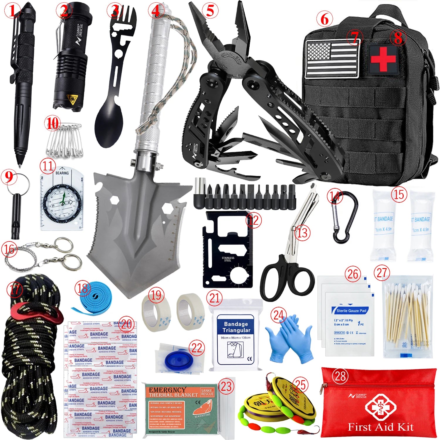 Car & Outdoor Survival First Aid Kit