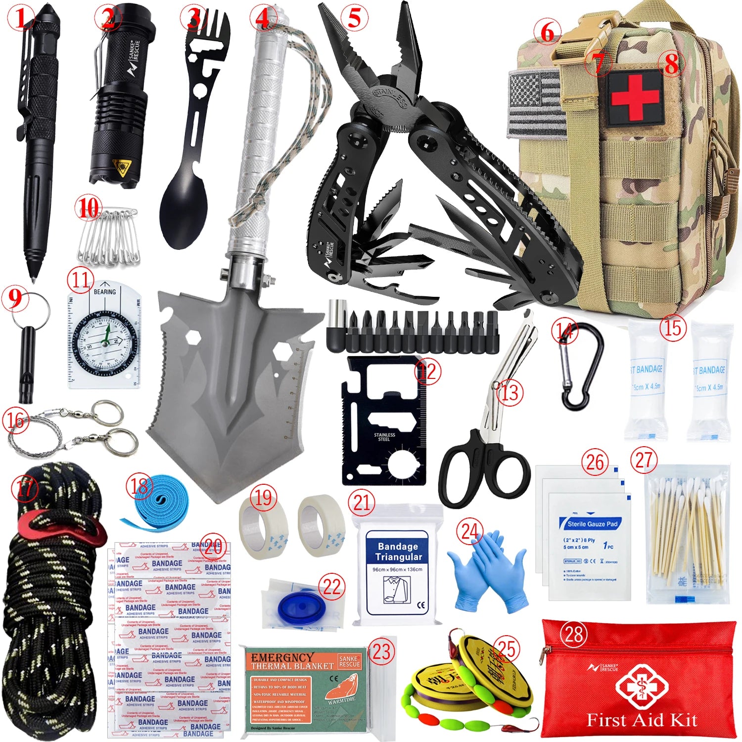 Car & Outdoor Survival First Aid Kit