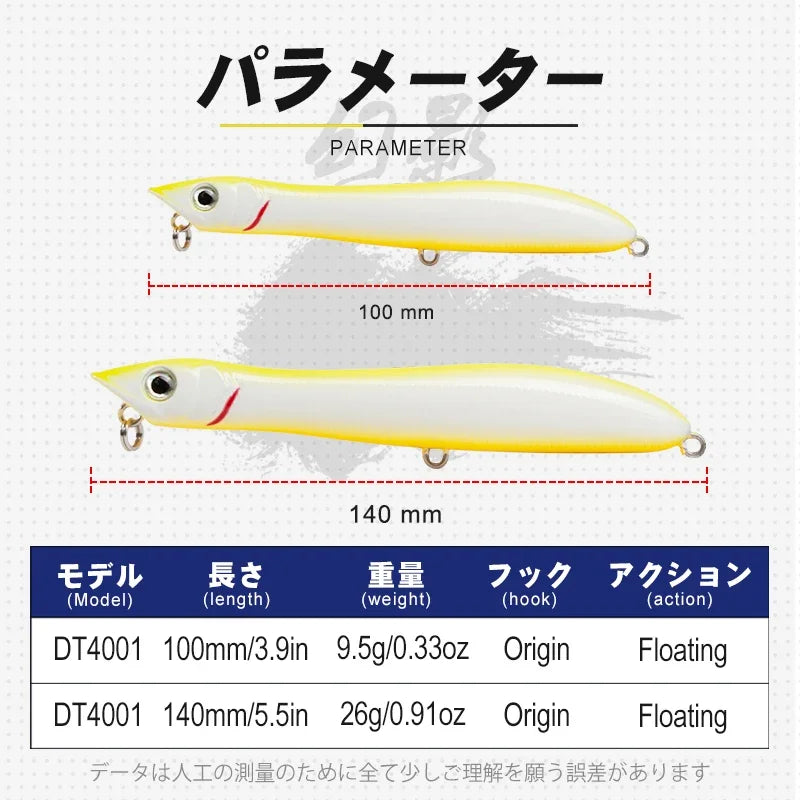 TEKNIK Patchinko Popper Fishing Lure – 100mm / 140mm Floating Wobbler