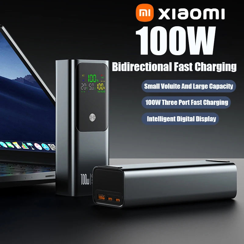 50000mAh Color Screen Power Bank – PD 100W Bidirectional Fast Charging