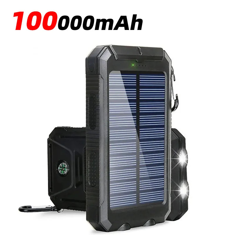 100000mAh Solar Power Bank Fast Charging Waterproof