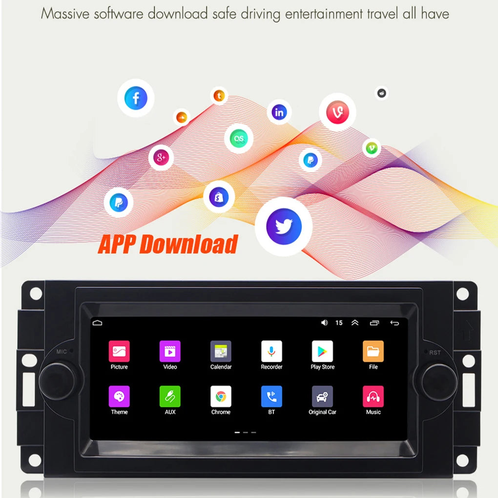 Android 13 Car Stereo GPS – 2+32GB for Dodge Ram 1500/2500/3500 with CarPlay & Android Auto