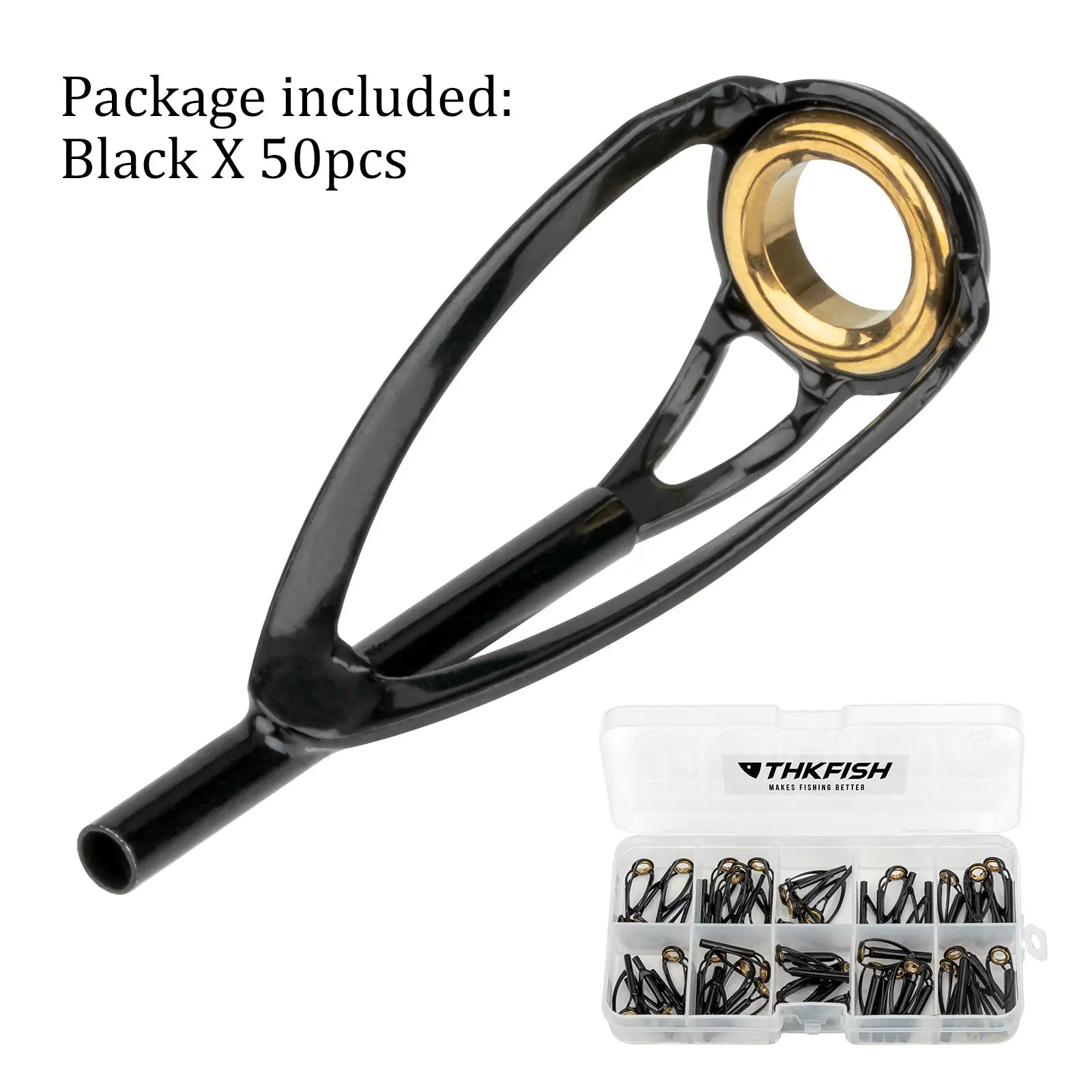 50pcs Fishing Rod Top Tip Repair Kit – Stainless Steel 1.2–3.2mm