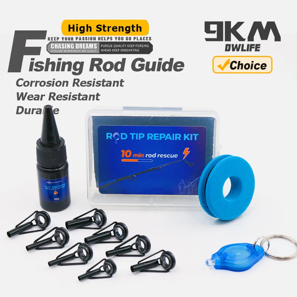 Fishing Rod Tips Repair Kit – 10pcs Replacement Guides