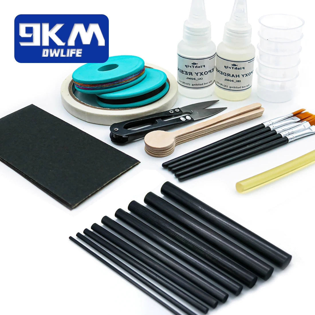 Fishing Rod Repair Kit with Epoxy & Carbon Fiber Sticks