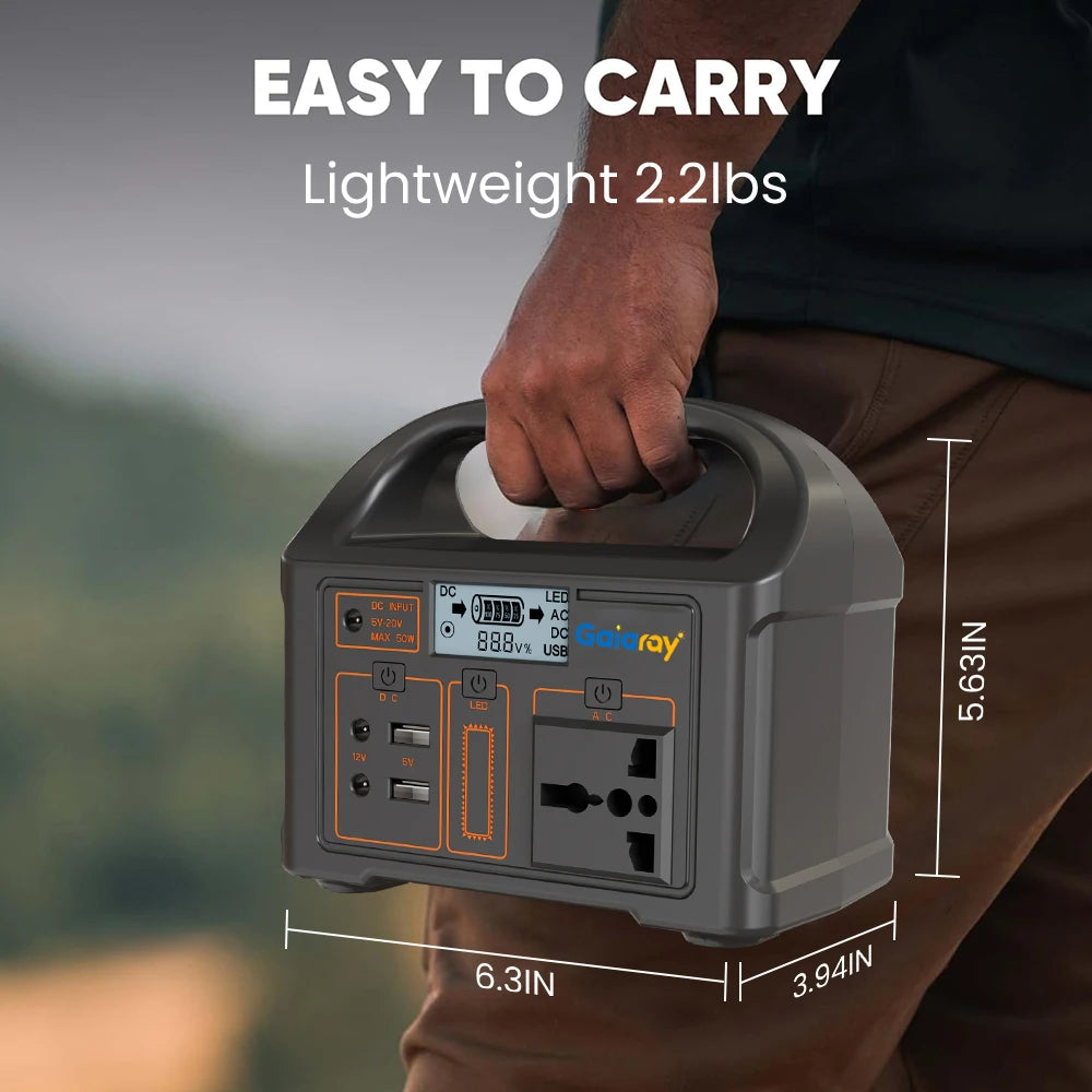 100W Portable Power Station – 24000mAh LiFePO4 Solar Generator