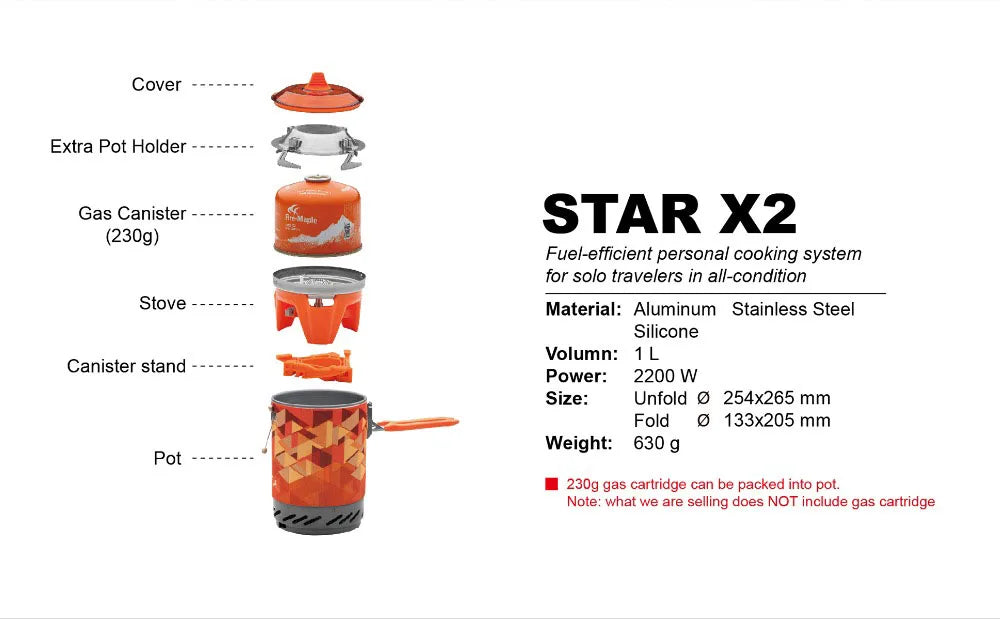 Fire Maple X2 Portable Camping Gas Stove System