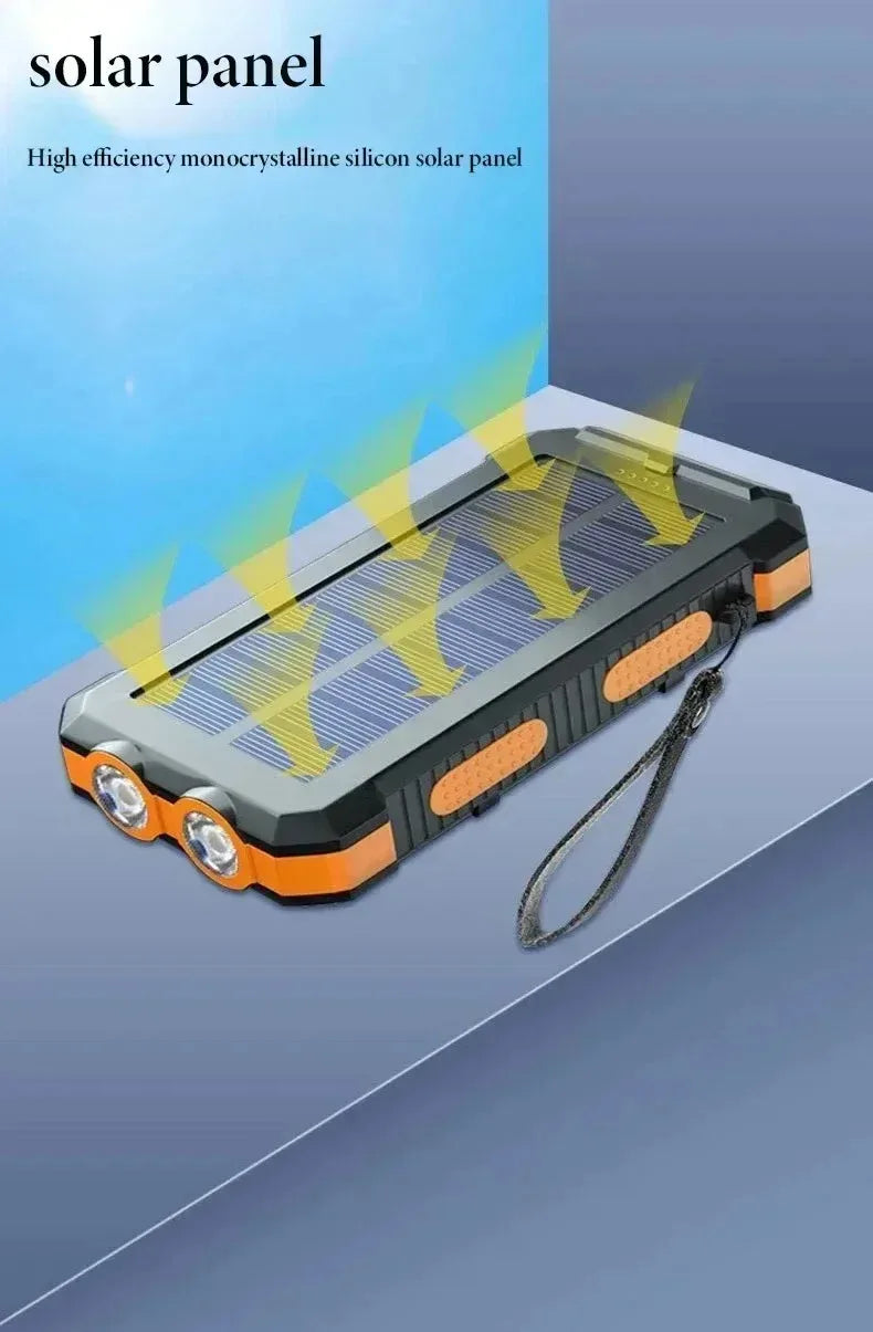 100000mAh Solar Power Bank Fast Charging Waterproof