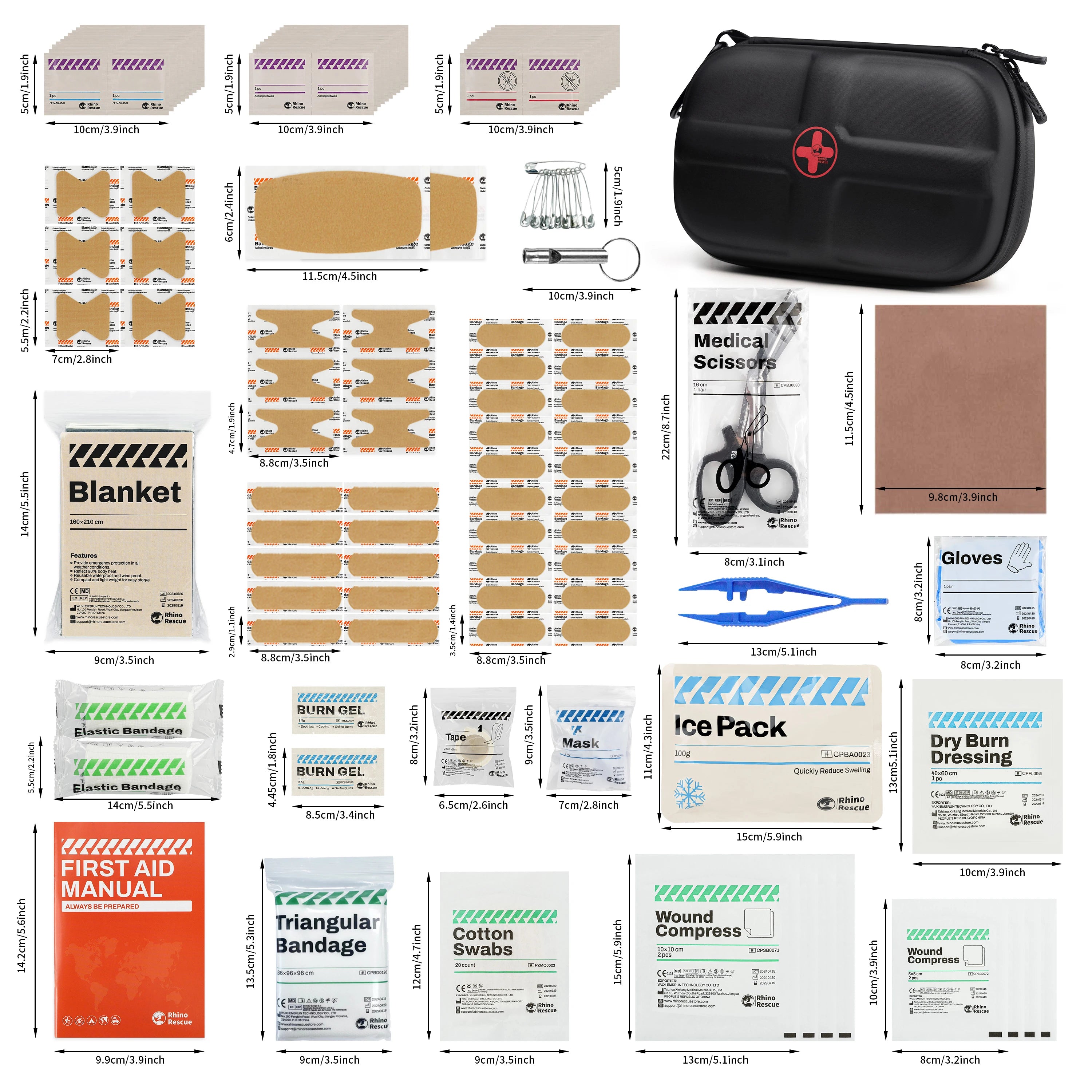RHINO RESCUE Waterproof Portable First Aid Kit