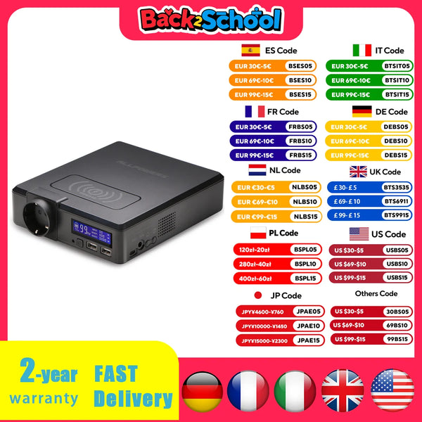 ALLPOWERS 154Wh Solar Power Bank – 41600mAh Portable Generator