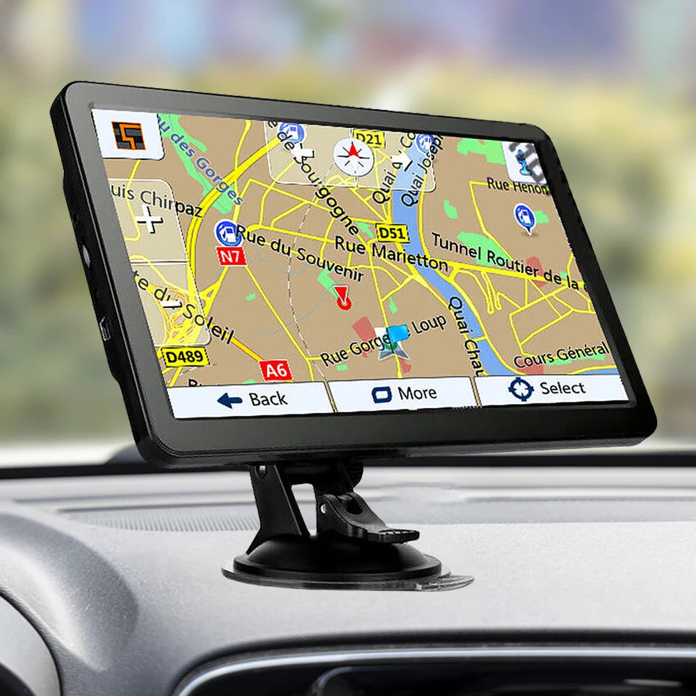 7-inch HD Car GPS Navigator – FM Transmitter with Australia, North America & Europe Maps